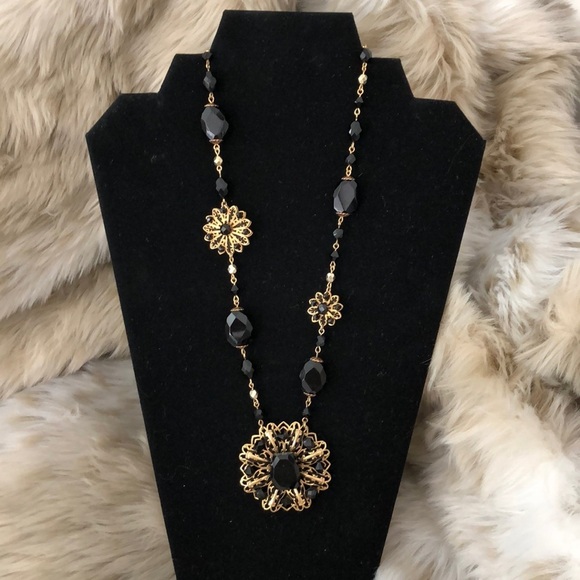 BCBG Accessories - Bcbg black and gold necklace